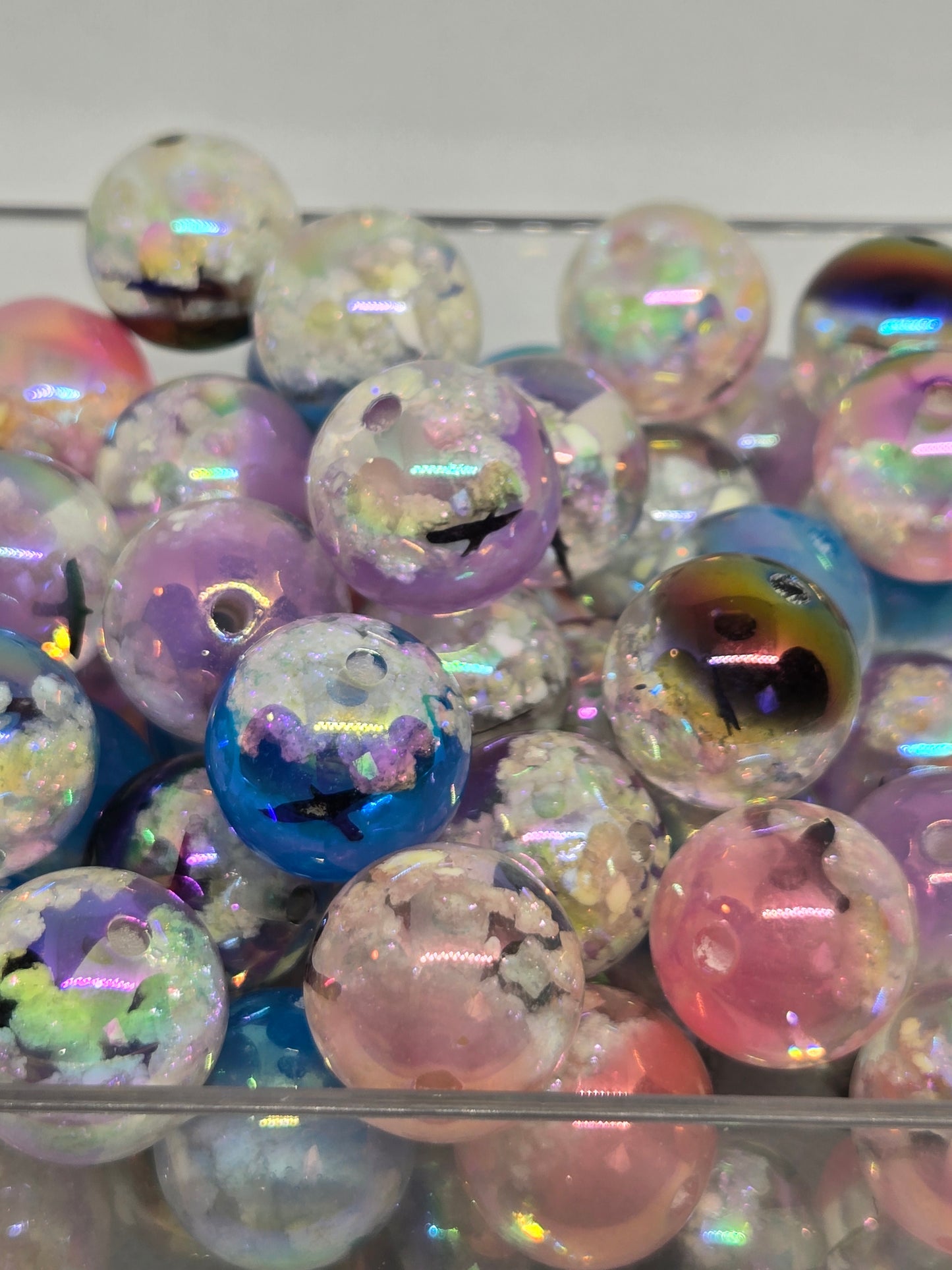 Luminous 20mm Cloud Bead with Bird