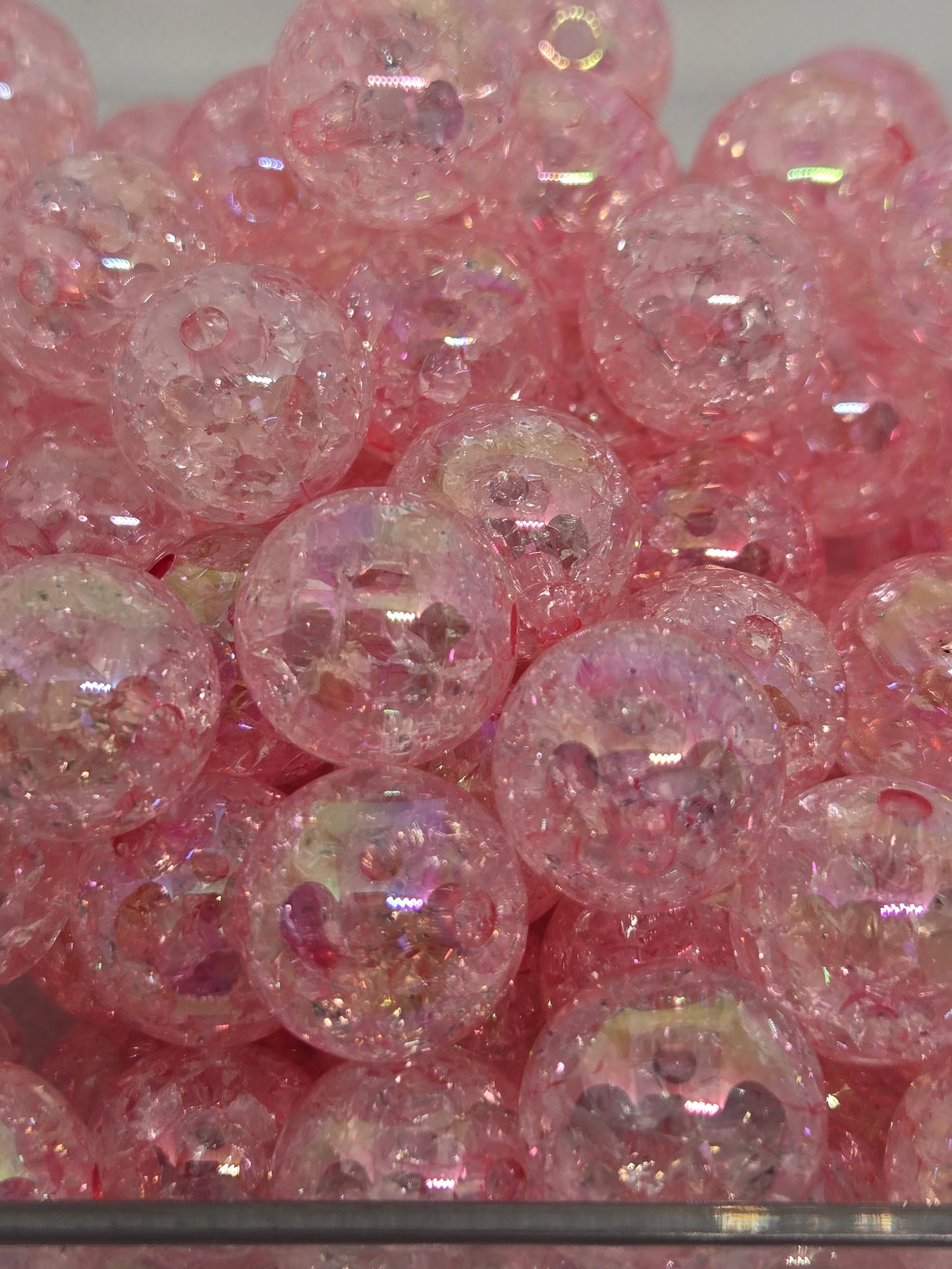 Pink Crackle Beads