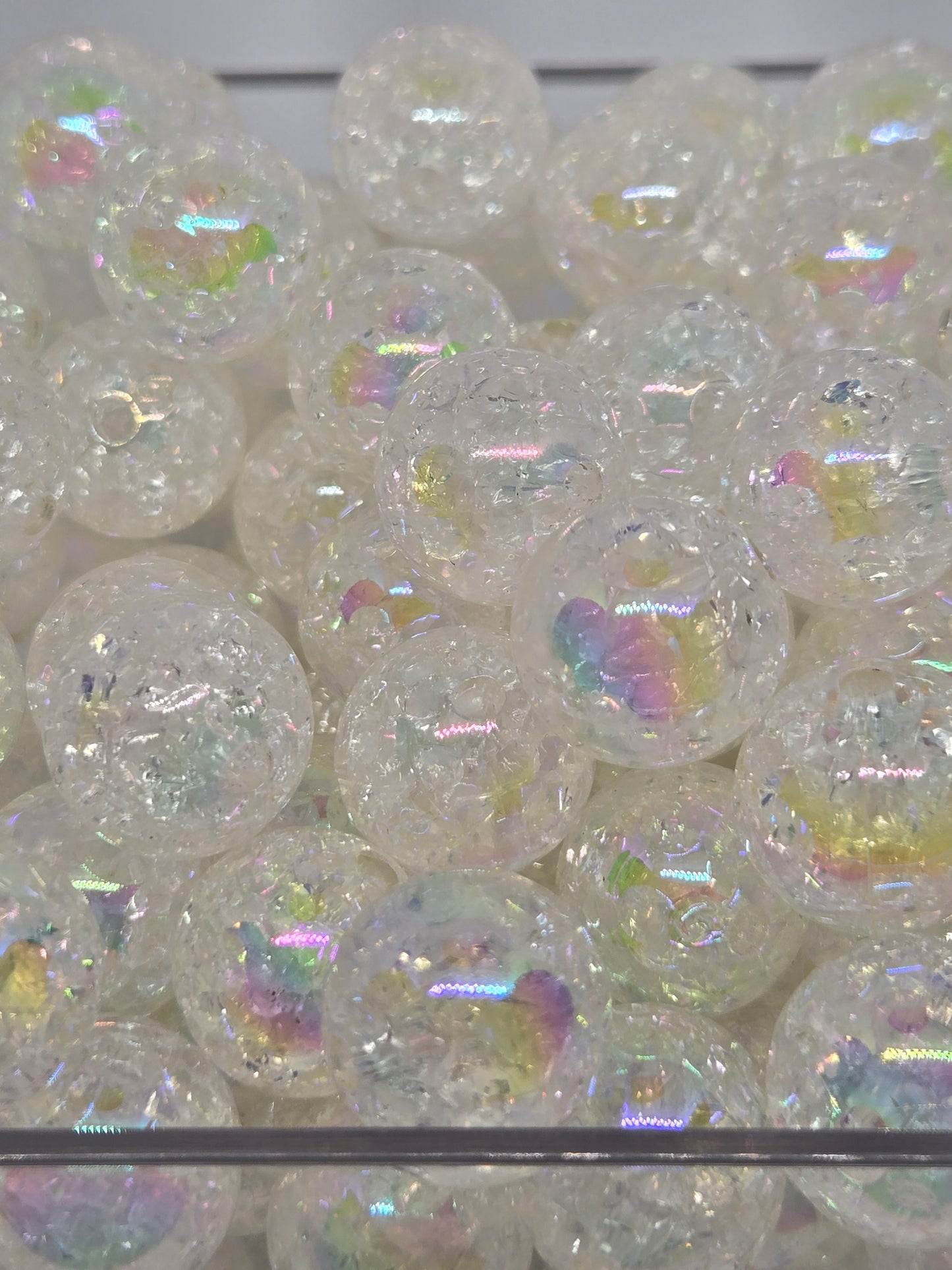 White Crackle Beads