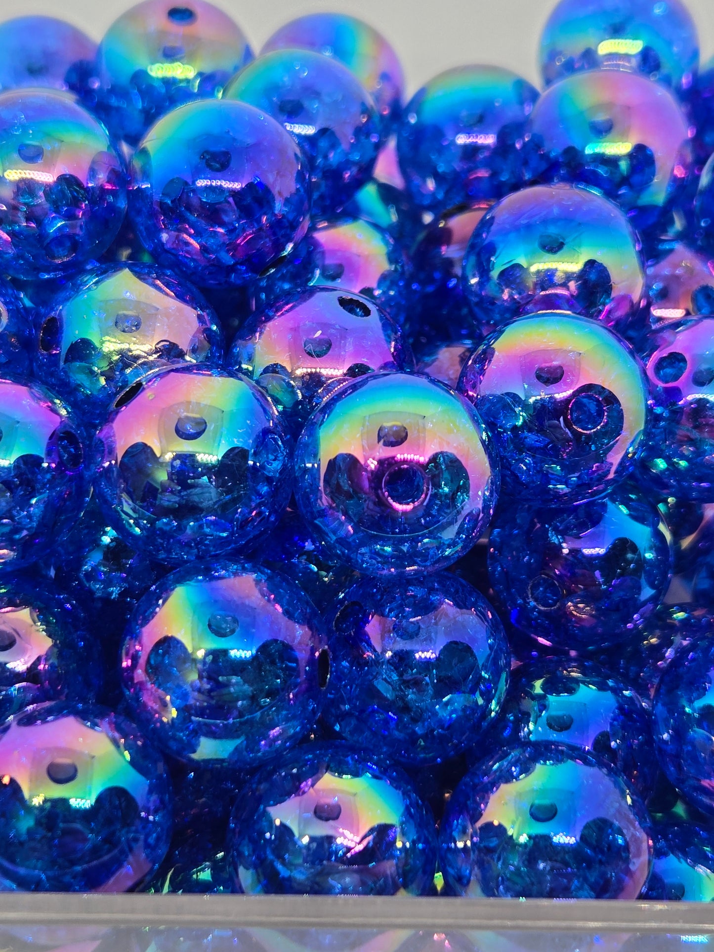 Dark Blue Crackle Beads