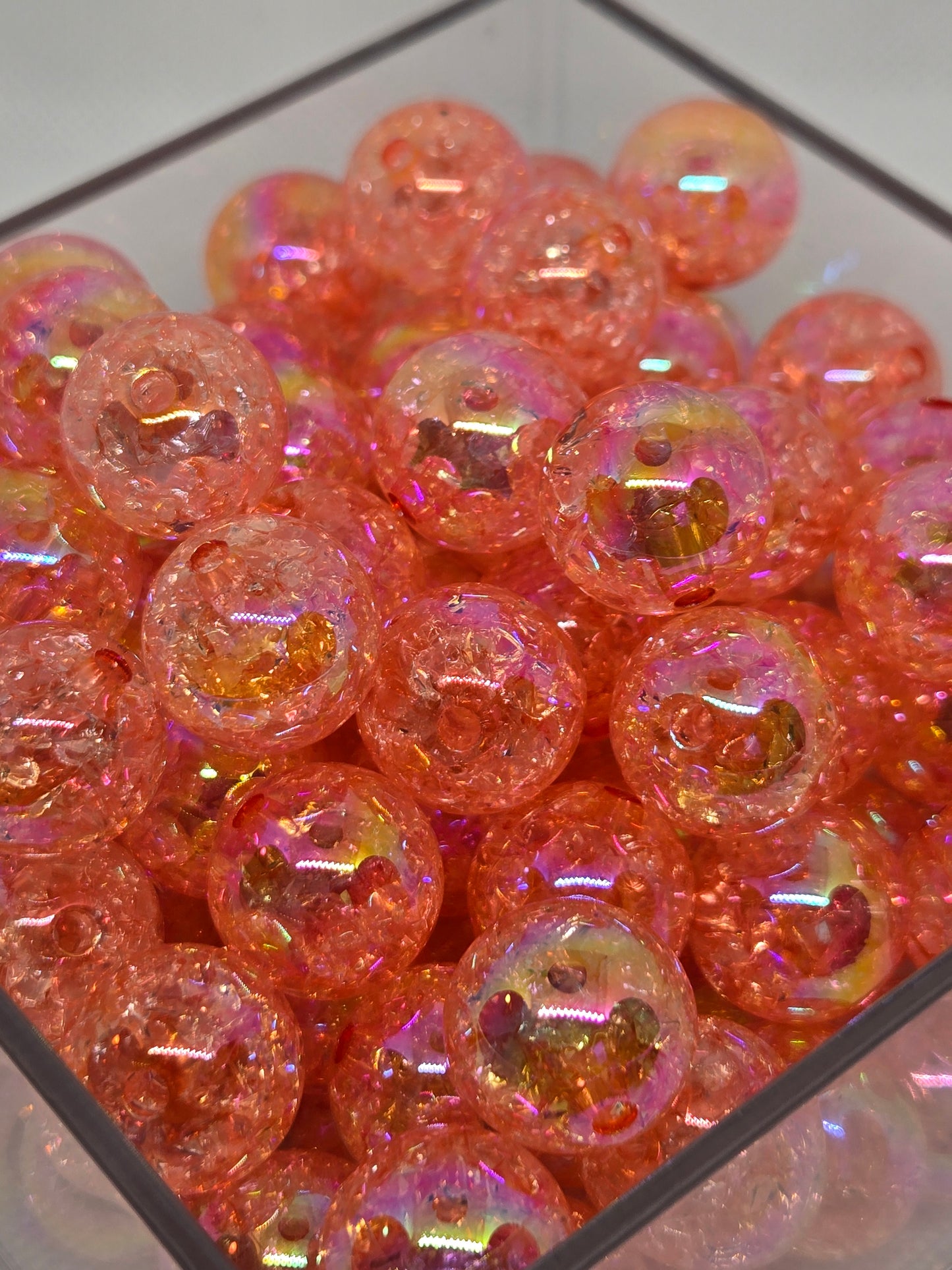 Peach Crackle Beads