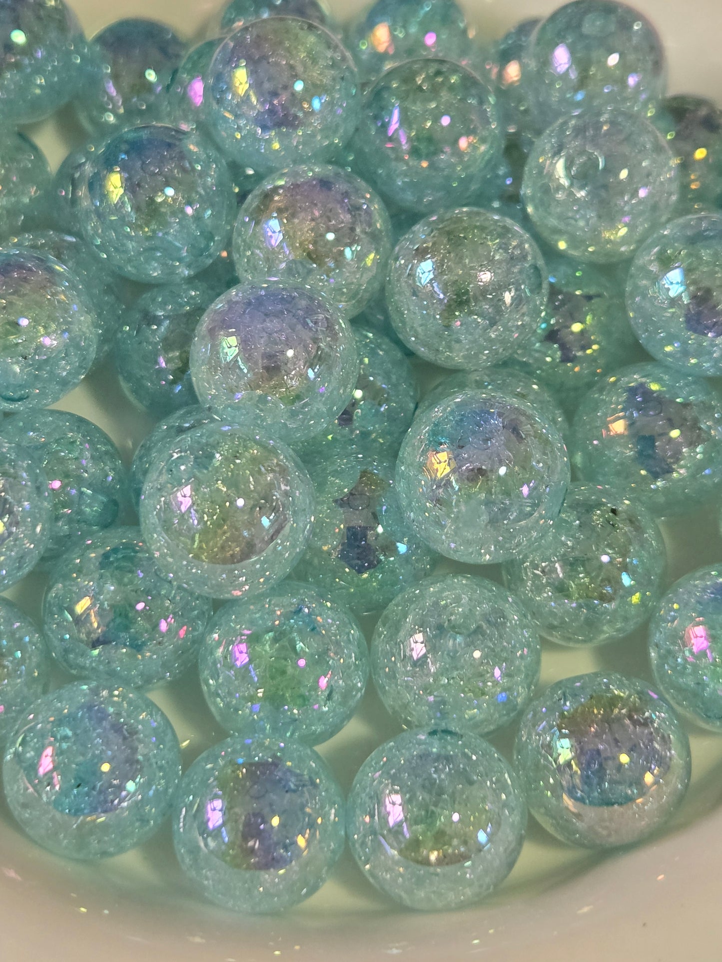 Teal Crackle Beads