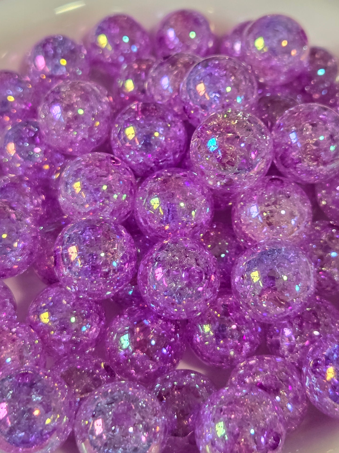 Purple Crackle Beads