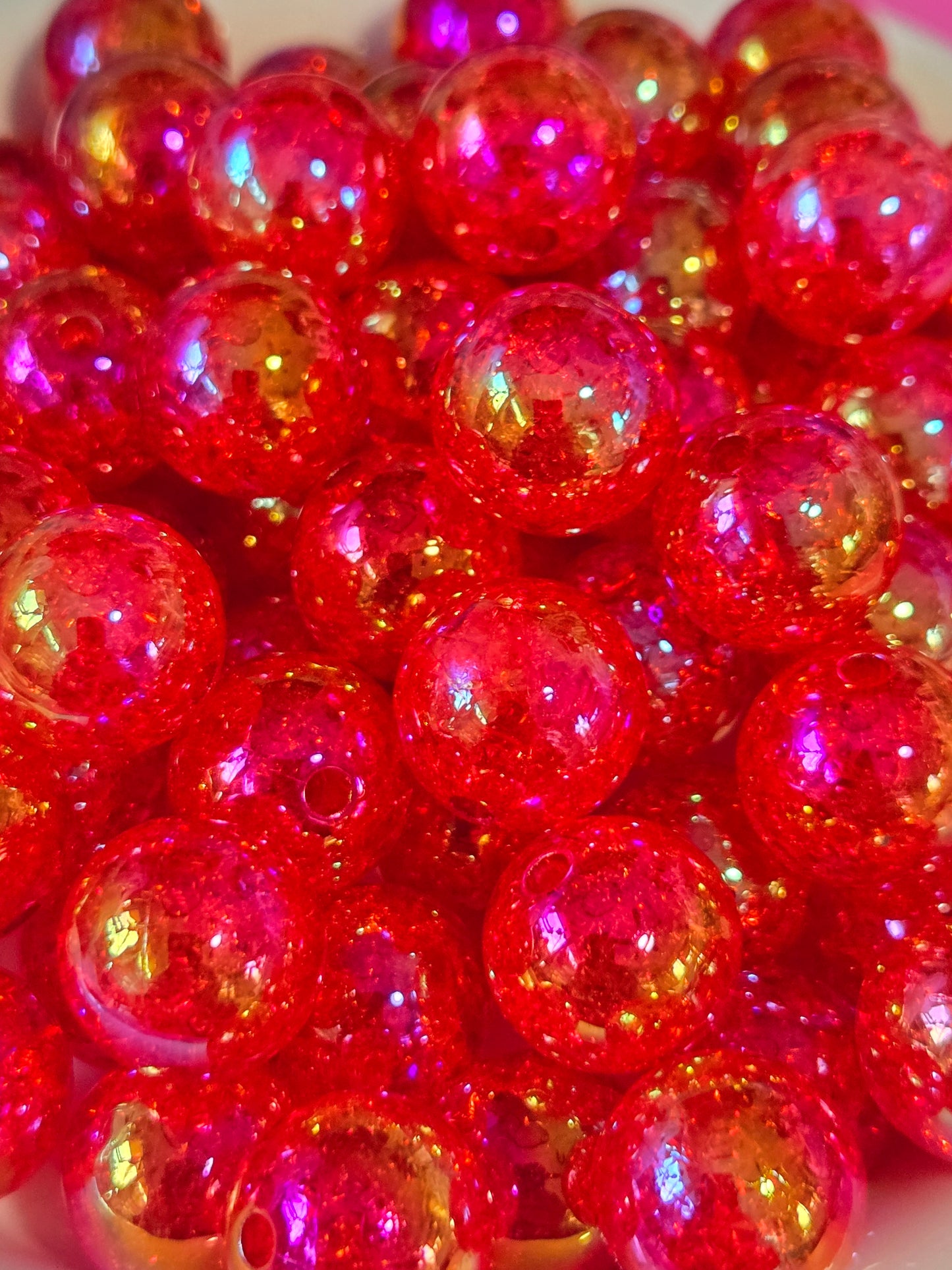 Red Crackle Beads