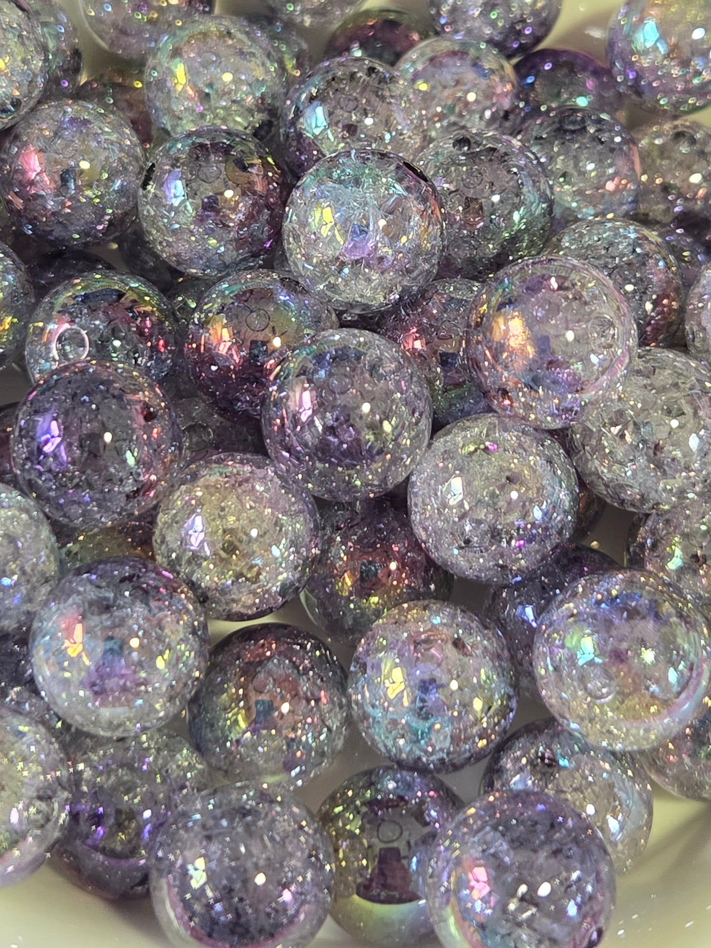 Purple/Grey Crackle Beads
