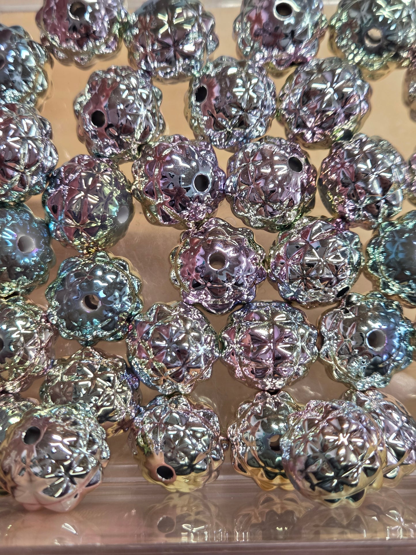 Metallic Pineapple Beads