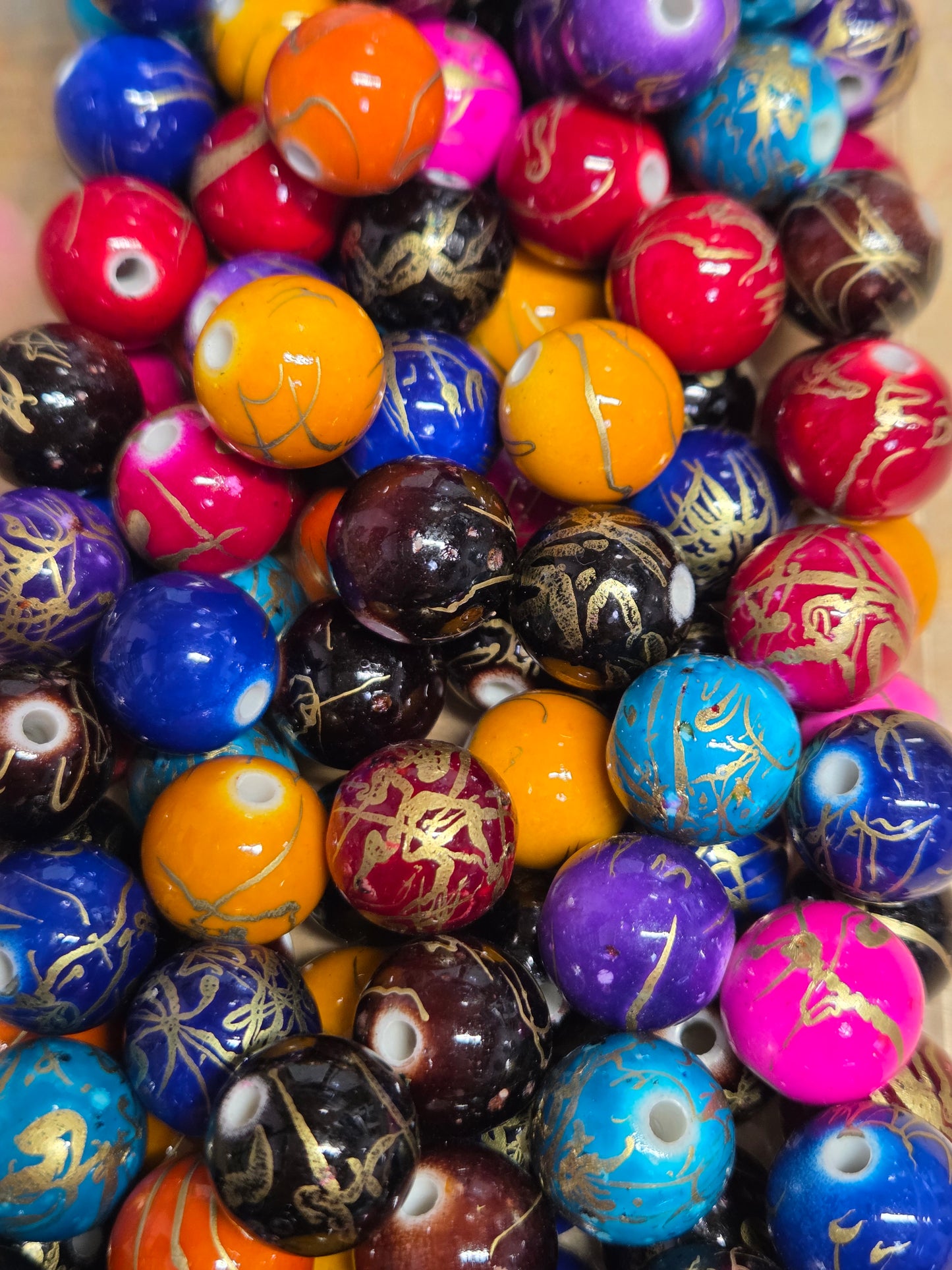 Gold Splatter Beads