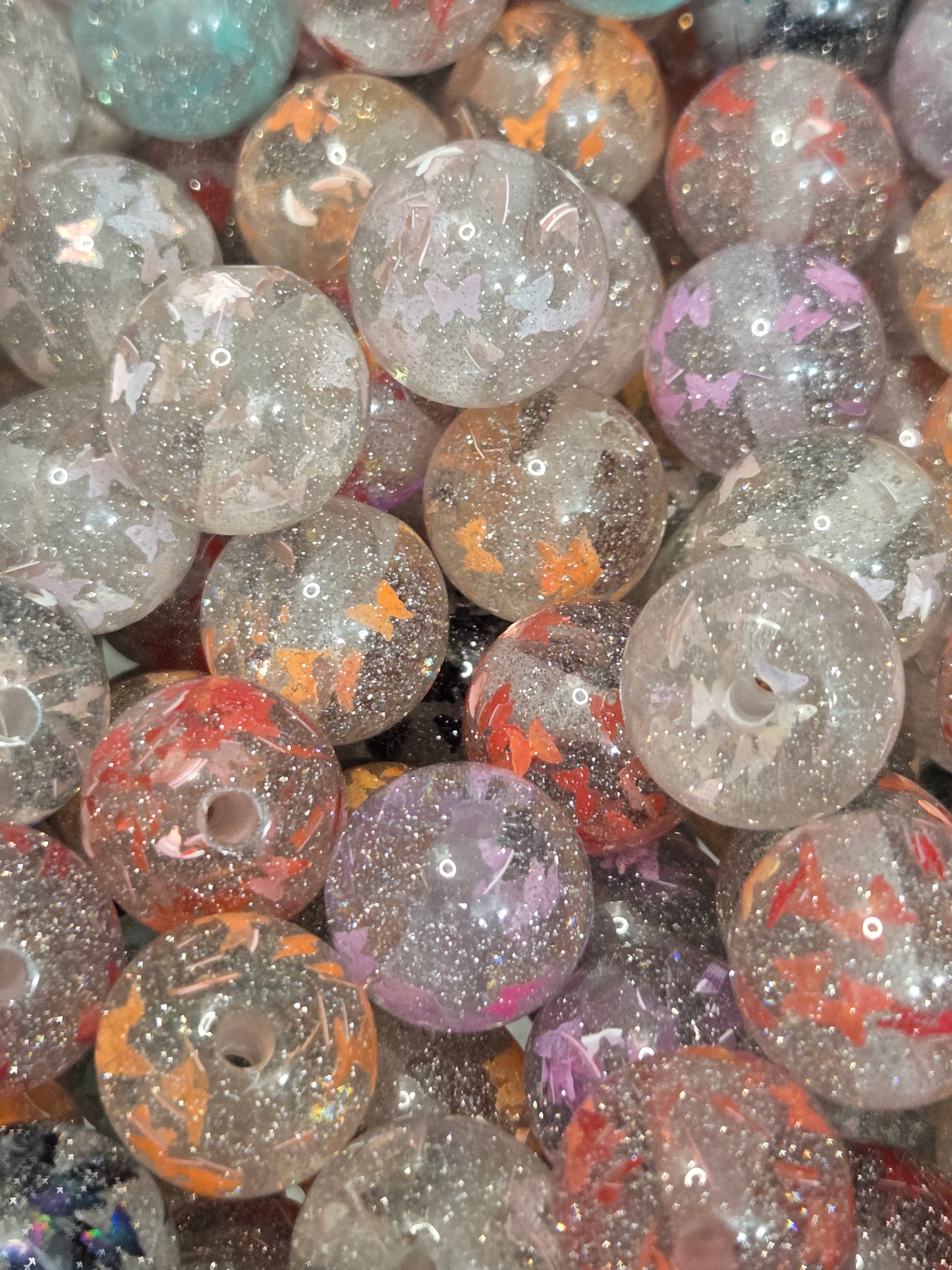 Butterfly Glitter Beads