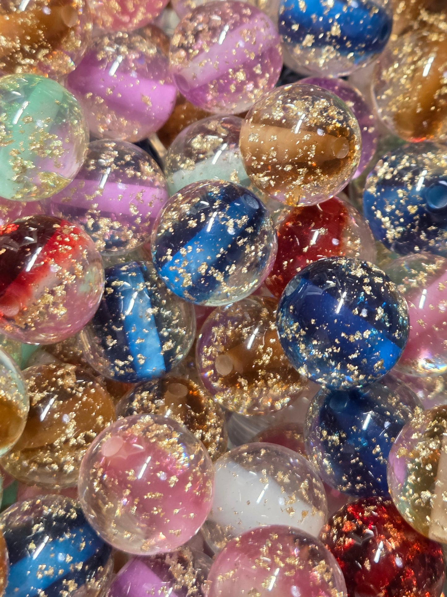 Gold Flake Beads