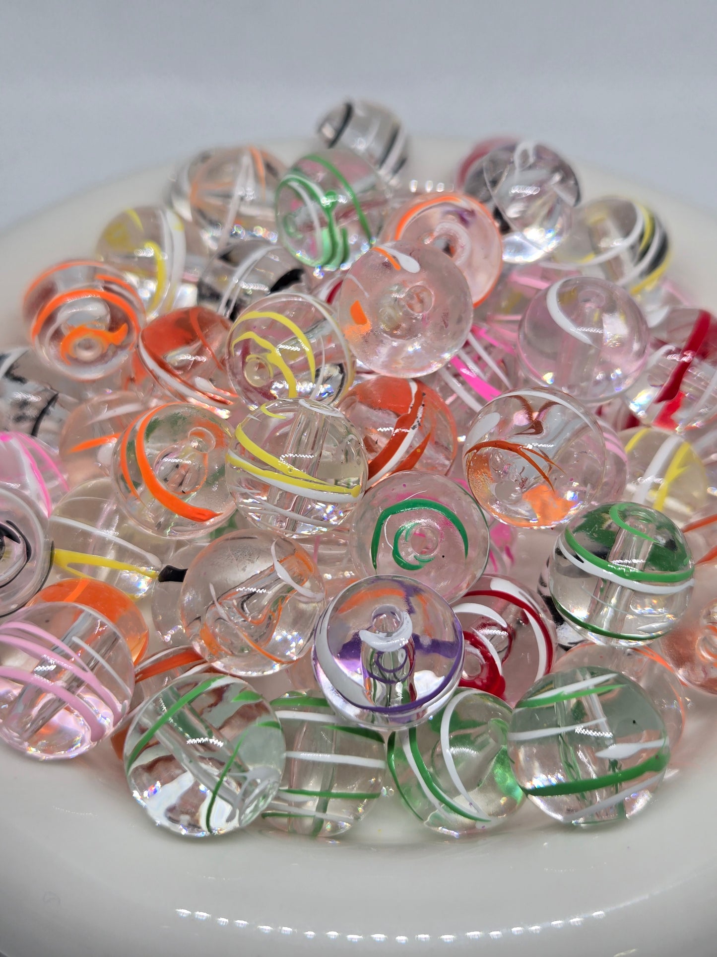 Clear Splatter Beads