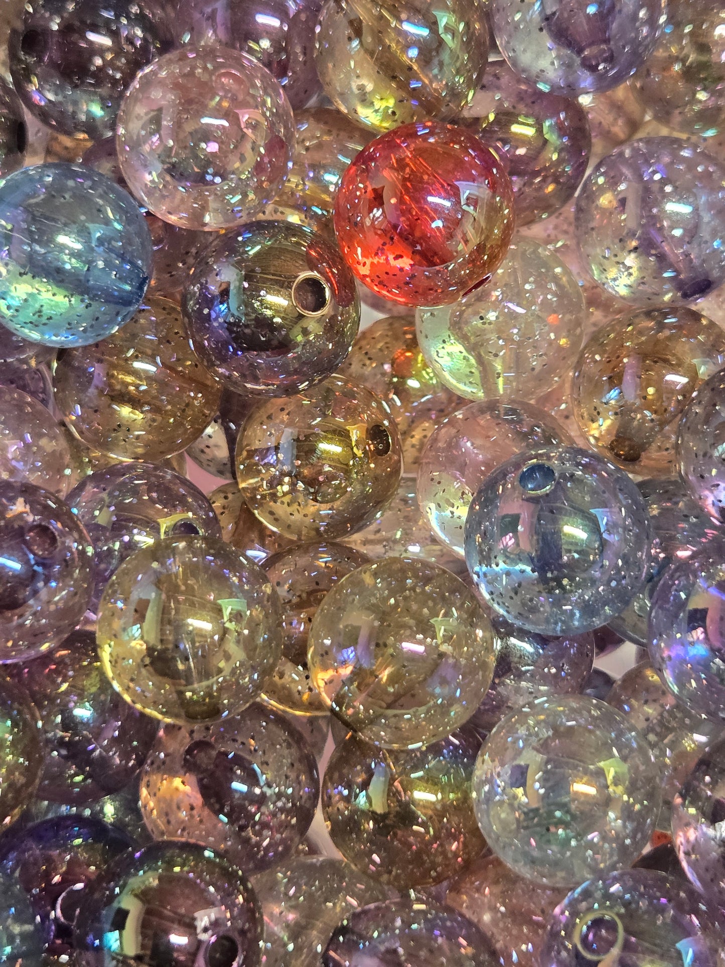 Clear Glitter Beads