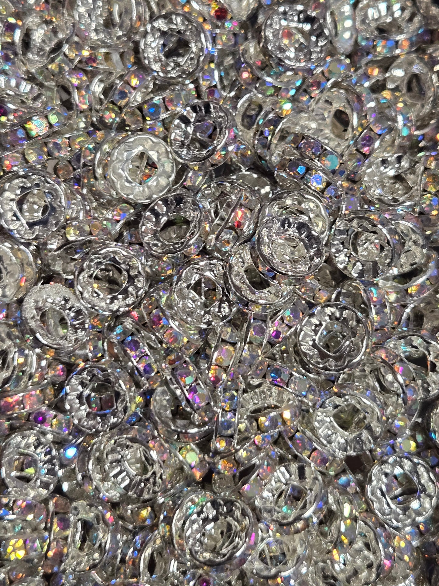 10mm Wide Whole AB Spacer Beads