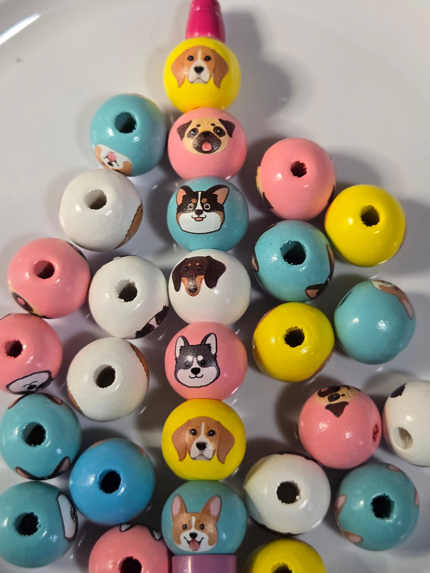 Wooden Dog Bead