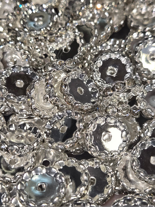 15mm Rhinestone Spacer Beads