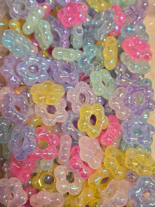AB Coated Flower Bead