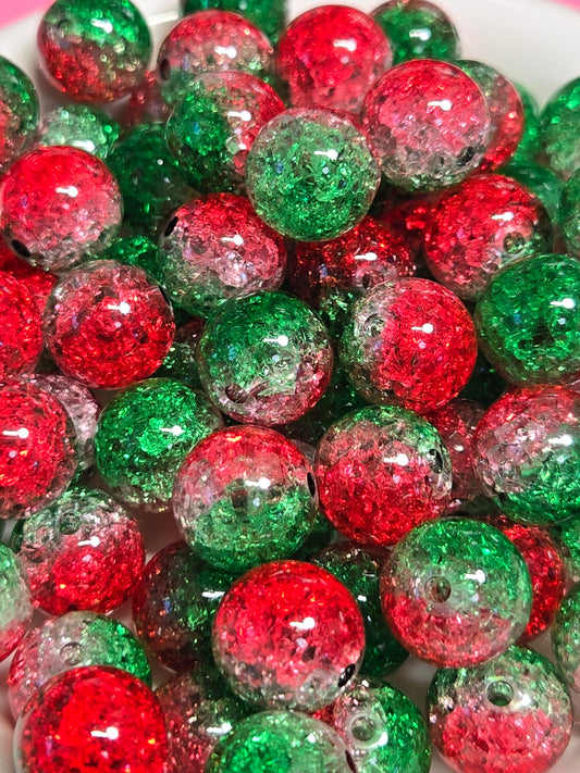 Christmas Crackle Beads