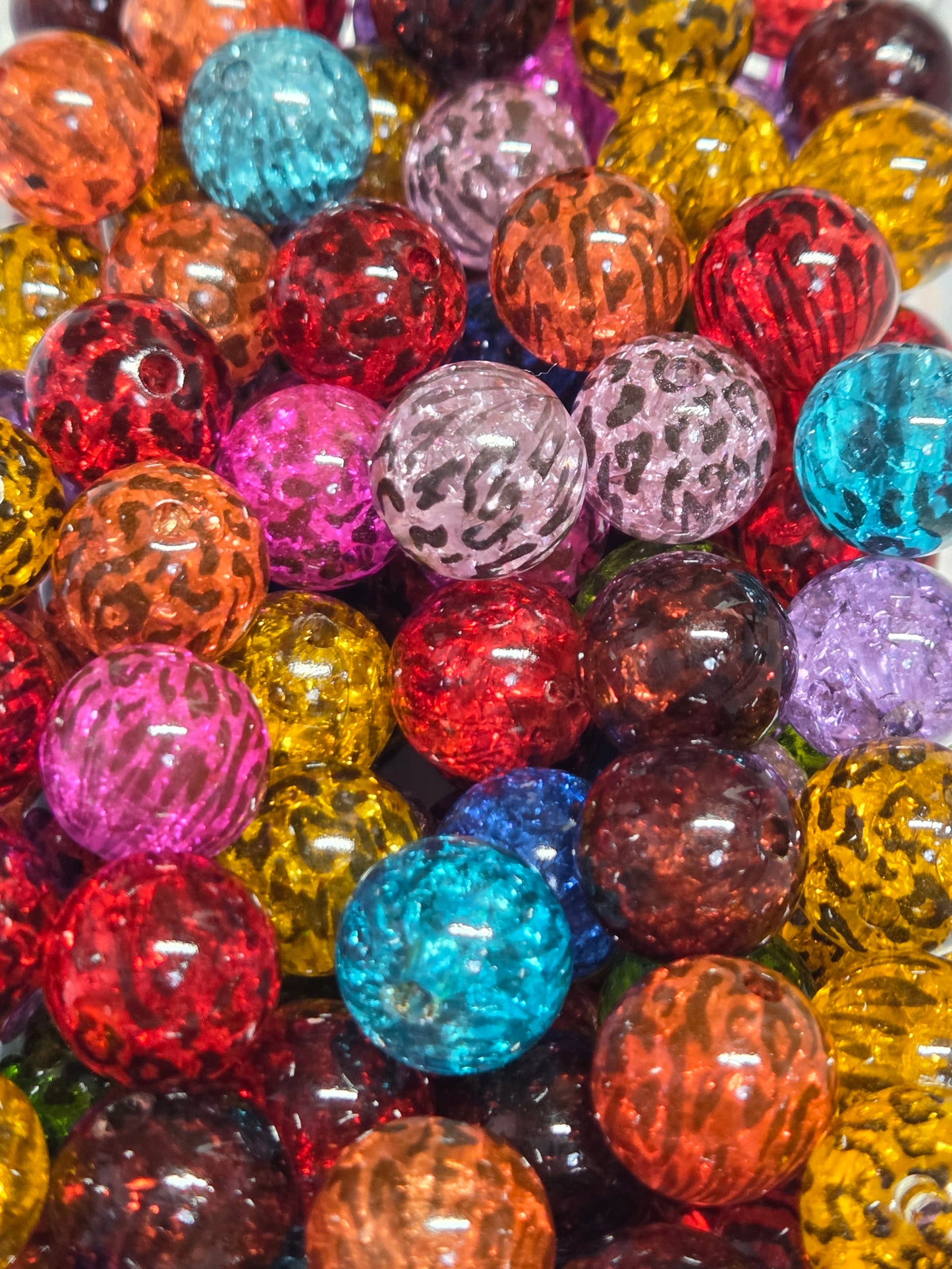 Crackle Leopard Beads