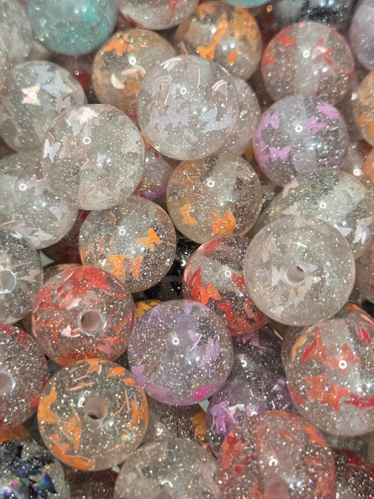 Butterfly Glitter Beads