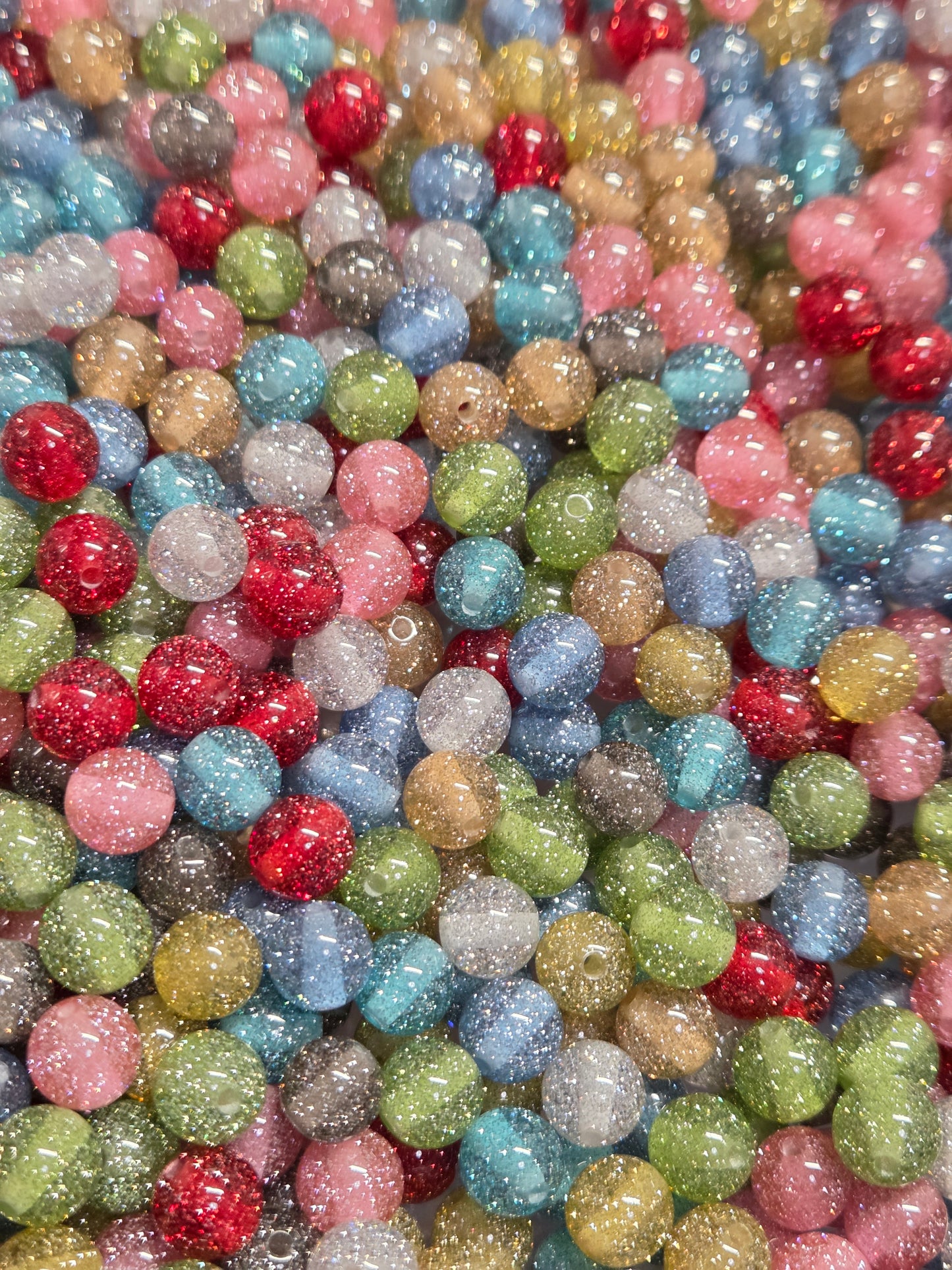 10mm Glitter Beads