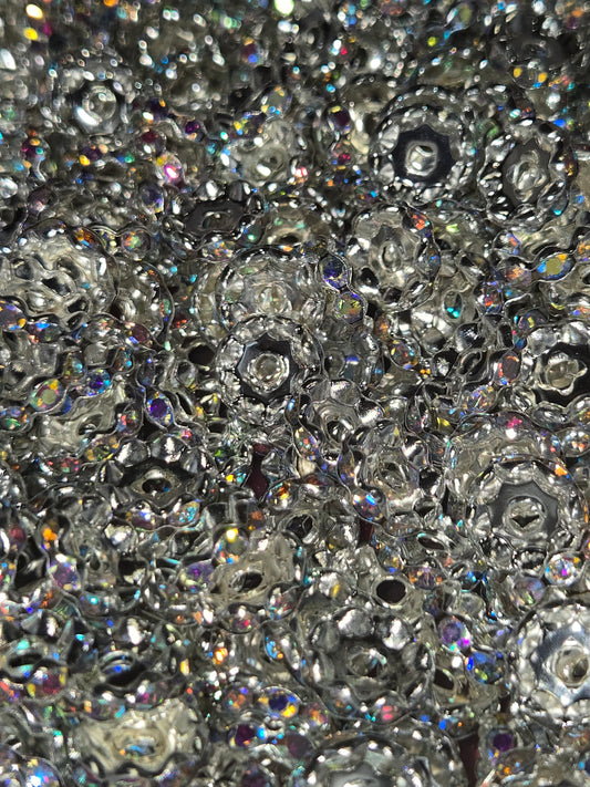 AB Rhinestone Spacer Beads (12mm)